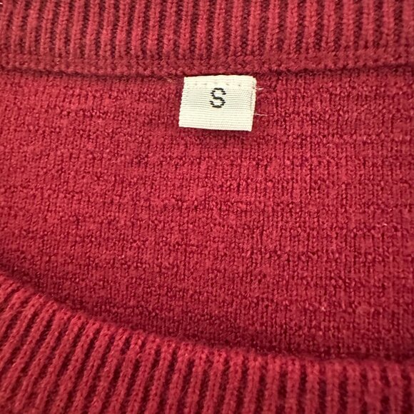 Red Ruffle and Rib Sweater - Picture 3 of 3